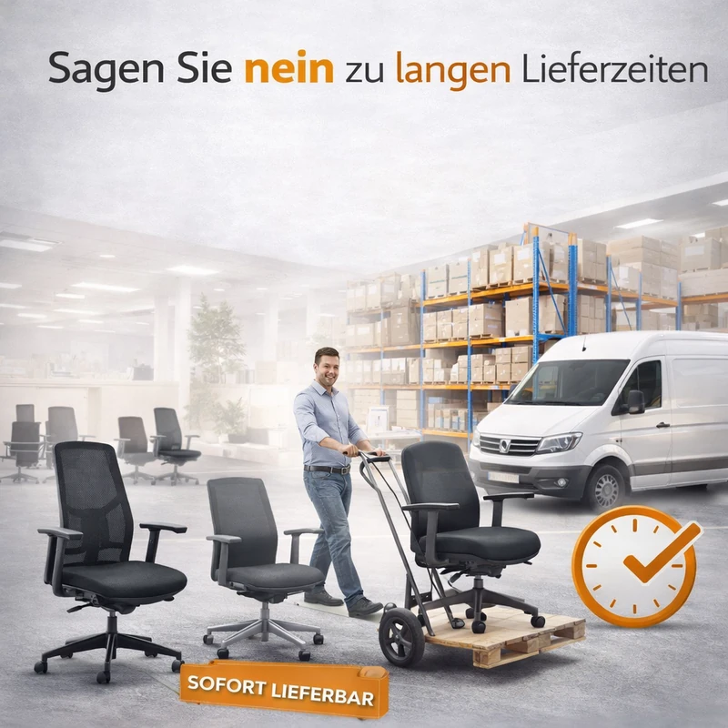 Sofort lieferbare Bürostühle aus Lagerbestand für schnelle Büroeinrichtung